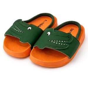 tombik Toddler Boys Crocodile Slide Sandals Green Orange Size 5/6 EUC Water